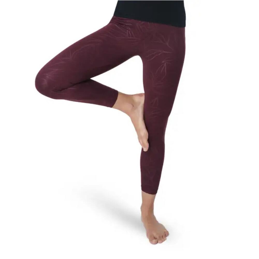 Sweaty Betty all day embossed leggings floral sz. M red plum NWT